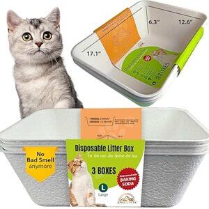 Disposable Litter Boxes for Cats  Baking Soda Effect and Maximum Odor Control(3)